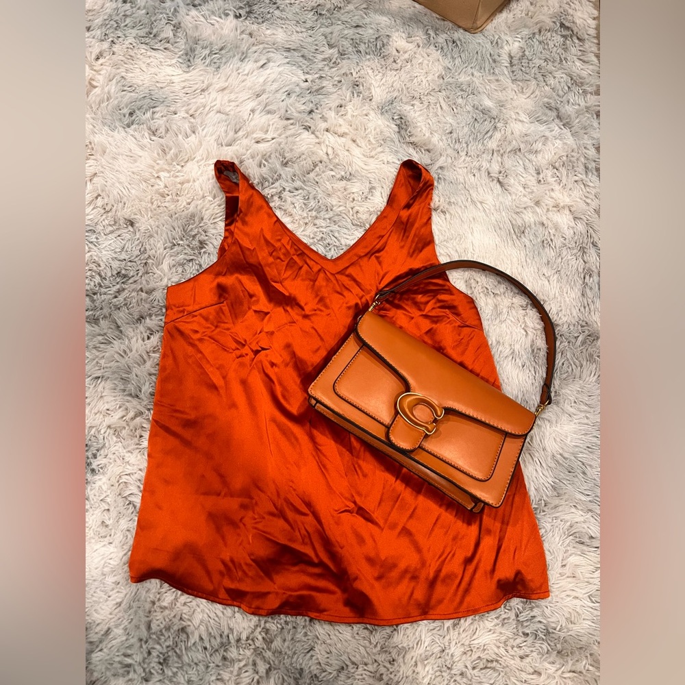 Faux silk top